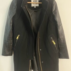 Milly Black Leather Sleeve Women's Jacket